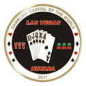 Las Vegas Black Gambling Coin - Front View